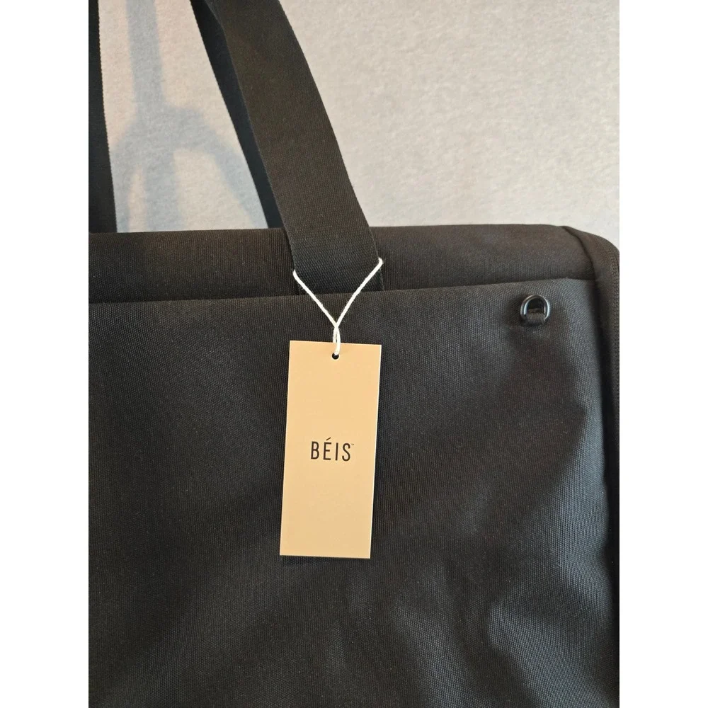 BEIS The Garment Duffle Bag Unisex Black 2-in-1 Travel Weekender NEW NWT
